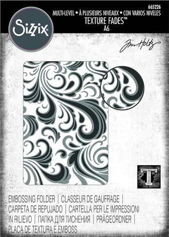 Sizzix Texture Fades MultiLevel Embossing Folder 665226 Swirls by Tim Holtz One Size, Multicolor in Kuwait