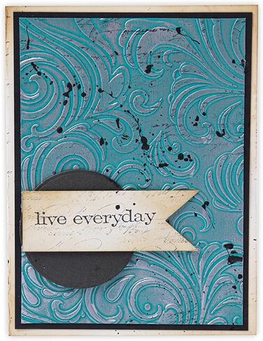 Sizzix Texture Fades MultiLevel Embossing Folder 665226 Swirls by Tim Holtz One Size, Multicolor in Kuwait