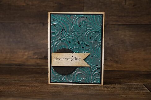 Sizzix Texture Fades MultiLevel Embossing Folder 665226 Swirls by Tim Holtz One Size, Multicolor in Kuwait