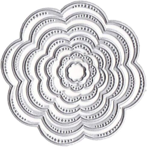 7Pcs/Set Flower Frame Metal Cutting Dies 3.1 by 3.1 Inch Card Making Scrapbooking Die Cuts Christmas Thanksgiving Dies (#9) in Kuwait