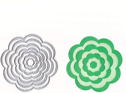 7Pcs/Set Flower Frame Metal Cutting Dies 3.1 by 3.1 Inch Card Making Scrapbooking Die Cuts Christmas Thanksgiving Dies (#9) in Kuwait