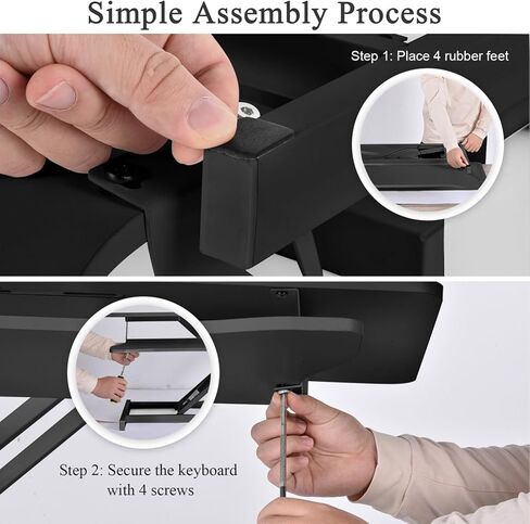 Height Adjustable 37 Inch Standing Desk Converter, Ergonomic Sit Stand Riser With Gas Spring Lift, Dual Monitor Workstation & Wide Keyboard Tray For Home Office Black in Kuwait
