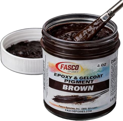 Fasco Epoxies Brown Pigment for Epoxy Resin & Gelcoat – Concentrated Colorant - 4 oz in Saudi Arabia