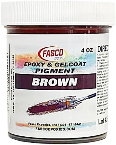 Fasco Epoxies Brown Pigment for Epoxy Resin & Gelcoat – Concentrated Colorant - 4 oz in Saudi Arabia