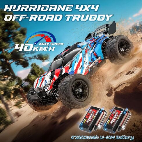 YESHIN 1:18 RC Cars 40km/h Speed 4X4 Off Road Remote Control Car, Waterproof Electric Powered All Terrain Toys Vehicles with 2 Rechargeable Batteries 2 Shells, Xmas Gifts for Kid and Adults in Saudi Arabia