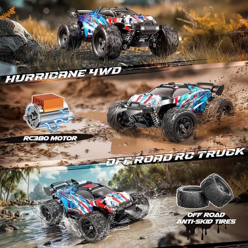 YESHIN 1:18 RC Cars 40km/h Speed 4X4 Off Road Remote Control Car, Waterproof Electric Powered All Terrain Toys Vehicles with 2 Rechargeable Batteries 2 Shells, Xmas Gifts for Kid and Adults in Saudi Arabia