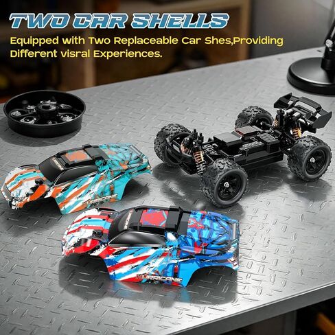YESHIN 1:18 RC Cars 40km/h Speed 4X4 Off Road Remote Control Car, Waterproof Electric Powered All Terrain Toys Vehicles with 2 Rechargeable Batteries 2 Shells, Xmas Gifts for Kid and Adults in Saudi Arabia