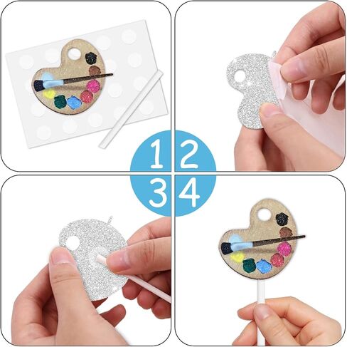 18pcs Glitter Colorful Art Palette Brush Cupcake Topper Cheer to Graffiti Paint Drawing Theme Anniversary Party Decoration for Men Women Happy Birthday Decor Supplies in Kuwait