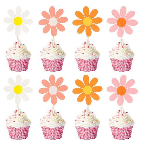 Singhoow 72 Pcs Daisy Cupcake Toppers Flower Cake Picks Toothpicks Pack Cute Cake Topper Spring Daisy Party Decorations Chrysanthemum Party Decorations for Birthday Wedding(Multicolor) in Kuwait