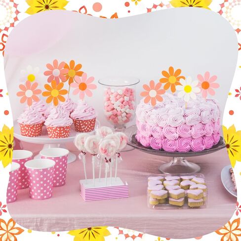 Singhoow 72 Pcs Daisy Cupcake Toppers Flower Cake Picks Toothpicks Pack Cute Cake Topper Spring Daisy Party Decorations Chrysanthemum Party Decorations for Birthday Wedding(Multicolor) in Kuwait