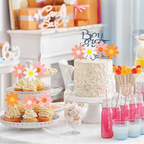 Singhoow 72 Pcs Daisy Cupcake Toppers Flower Cake Picks Toothpicks Pack Cute Cake Topper Spring Daisy Party Decorations Chrysanthemum Party Decorations for Birthday Wedding(Multicolor) in Kuwait