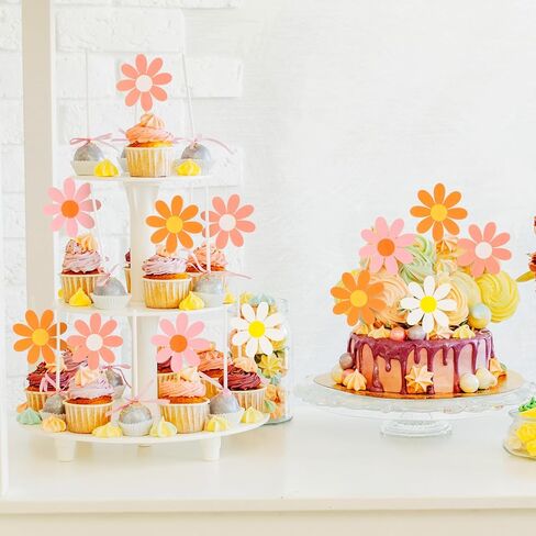 Singhoow 72 Pcs Daisy Cupcake Toppers Flower Cake Picks Toothpicks Pack Cute Cake Topper Spring Daisy Party Decorations Chrysanthemum Party Decorations for Birthday Wedding(Multicolor) in Kuwait