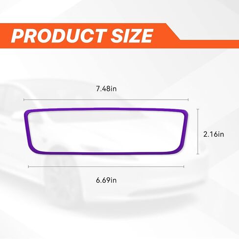 Car Rear View Mirror Protector Frame, Silicone Auto Rearview Edge Protection Cover Compatible with Model 3 and Y, Vehicle Interior Rear View Trim Frame Decoration, Car Accessories (Purple) in Kuwait