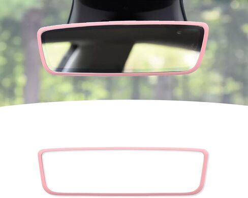 Car Rear View Mirror Protector Frame, Silicone Auto Rearview Edge Protection Cover Compatible with Model 3 and Y, Vehicle Interior Rear View Trim Frame Decoration, Car Accessories (Purple) in Kuwait