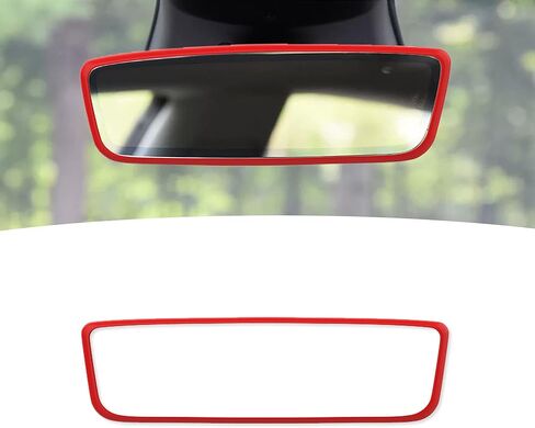 Car Rear View Mirror Protector Frame, Silicone Auto Rearview Edge Protection Cover Compatible with Model 3 and Y, Vehicle Interior Rear View Trim Frame Decoration, Car Accessories (Purple) in Kuwait