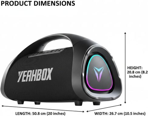 Sonic Boom MAX 300W Peak Large Bluetooth Speaker Loud, Massive Bass, IPX67 Waterproof Party Portable Speaker with Subwoofer/EQ /5-Drives/BT 5.3/Fast Charge, Outdoor Wireless Speakers in Saudi Arabia