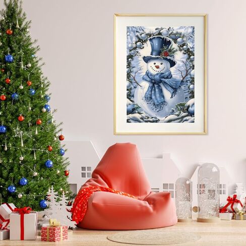 MEIYUDA Snowman Paint by Numbers Kit for Adults, Christmas Paint by Numbers for Beginners, DIY Winter Acrylic Oil Painting by Number on Canvas Without Frame for Home Wall Decor 12x16in in Kuwait