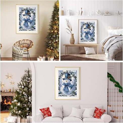 MEIYUDA Snowman Paint by Numbers Kit for Adults, Christmas Paint by Numbers for Beginners, DIY Winter Acrylic Oil Painting by Number on Canvas Without Frame for Home Wall Decor 12x16in in Kuwait
