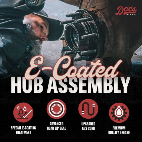 Doc's Diesel Premium E-Coated Front Wheel Hub Assemblies Kit DH515208-2 | Compatible with Chevrolet/GMC 6.6L Duramax 4WD 2020-2025 | Replaces 515208 in Kuwait