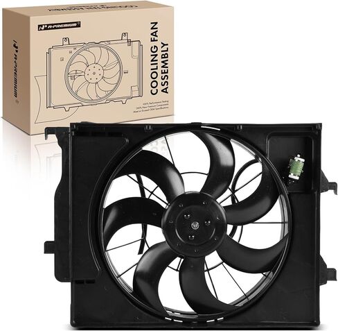 A-Premium Engine Radiator Cooling Fan Assembly Compatible with Select Hyundai Models - Venue 2020 2021 2022 2023, 1.6L - Replace# 25386K2000, 25350H8050 in Kuwait