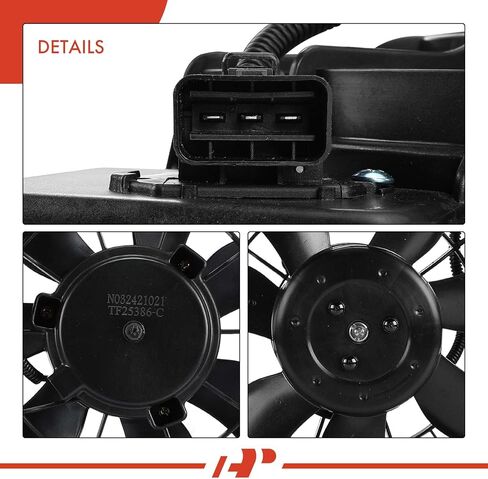A-Premium Engine Radiator Cooling Fan Assembly Compatible with Select Hyundai Models - Venue 2020 2021 2022 2023, 1.6L - Replace# 25386K2000, 25350H8050 in Kuwait