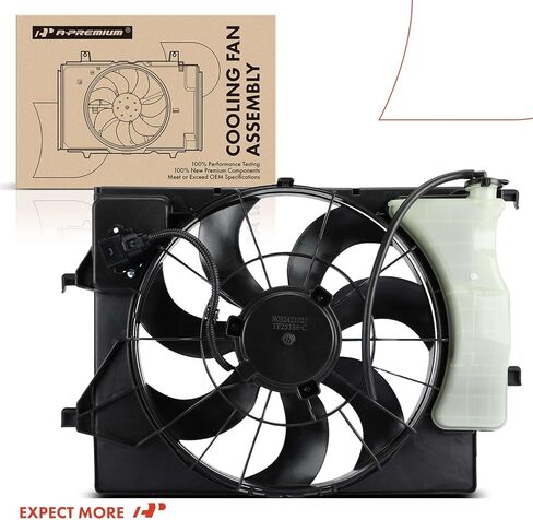 A-Premium Engine Radiator Cooling Fan Assembly Compatible with Select Hyundai Models - Venue 2020 2021 2022 2023, 1.6L - Replace# 25386K2000, 25350H8050 in Kuwait