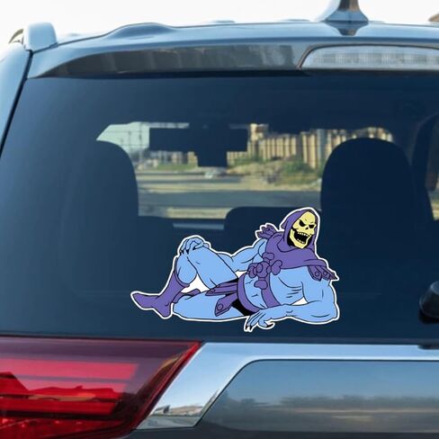 Funny Skeleton Villain Vinyl Decal – Waterproof Cartoon Sticker for Cars Bumpers Windows or Bikes – Bold Attitude Character Design in Saudi Arabia
