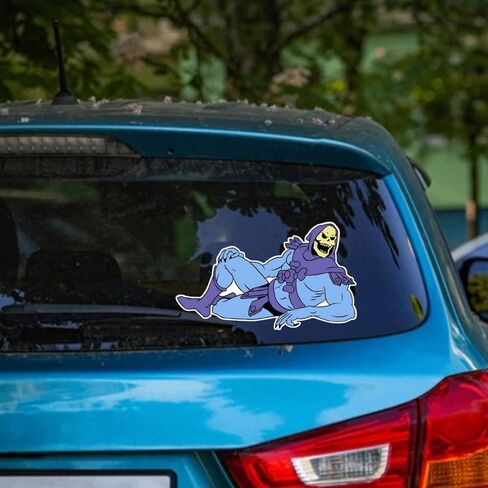 Funny Skeleton Villain Vinyl Decal – Waterproof Cartoon Sticker for Cars Bumpers Windows or Bikes – Bold Attitude Character Design in Saudi Arabia