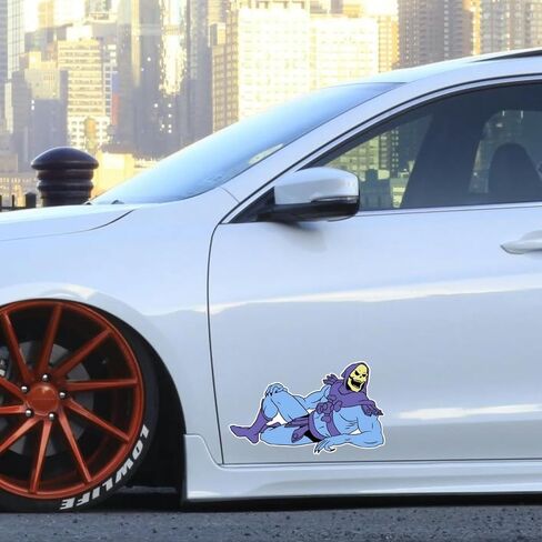 Funny Skeleton Villain Vinyl Decal – Waterproof Cartoon Sticker for Cars Bumpers Windows or Bikes – Bold Attitude Character Design in Saudi Arabia
