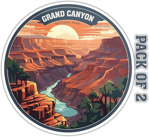 THATS IT - Grand Canyon Sticker– Vinyl Decal for Car and Truck– Waterproof Camping Decal for Window– Indoor and Outdoor Use– Removable Mirror Sticker – Pack of 2 - TI- 413 in Saudi Arabia
