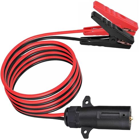 7-Pin Alligator Clip Power Cable, Trailer Plug to 12V Adapter for Quick Connections in RVs, Trucks, and Trailers 10 AWG 2-Pin Power Connector to Alligator Clip Cable - 6.5 Feet in Saudi Arabia