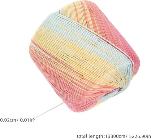 Healifty Pastel Rainbow Cotton Yarn 437 Gradient Lace Thread for DIY Knitting Crochet Embroidery Handcrafts in Kuwait