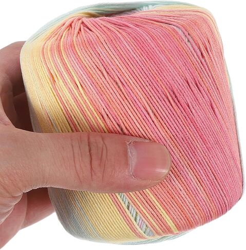 Healifty Pastel Rainbow Cotton Yarn 437 Gradient Lace Thread for DIY Knitting Crochet Embroidery Handcrafts in Kuwait