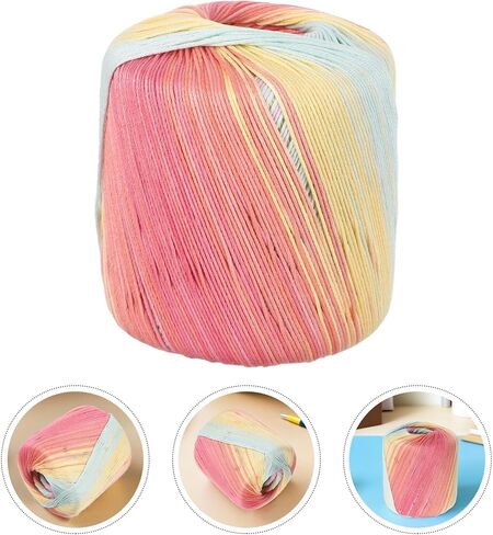 Healifty Pastel Rainbow Cotton Yarn 437 Gradient Lace Thread for DIY Knitting Crochet Embroidery Handcrafts in Kuwait