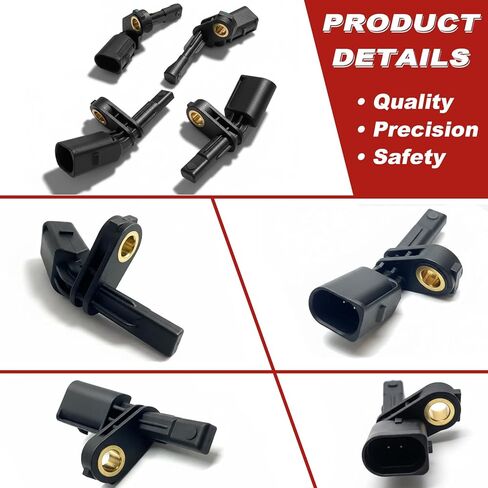 ABS Wheel Speed Sensor 4Pcs: Front Rear Left & Right Compatible with Volkswagen 2005-18 Jetta L4 2.0L L4 1.8L, 2010-14 Golf L4 2.0L L5 2.5L, Audi 2006-13 A3 L4 2.0L,Porsche 2004-05 Carrera GT V10 5.7L in Saudi Arabia