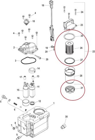 A.A Fuel Filter Kit for MerCruiser Engines with Gen III Fuel Cooler - 35-866171A01, 35-892665, 18-7977, 35-8M0093688 in Kuwait