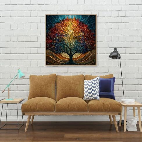 MOMDEDP Tree of Life Diamond Painting Kits for Adults,Full Drill Diamond Art Kits for Beginners,Round 5D DIY Diamond Dots Paintings, Diamonds Pictures Gem Art and Crafts Home Decor 12x12 Inch in Kuwait