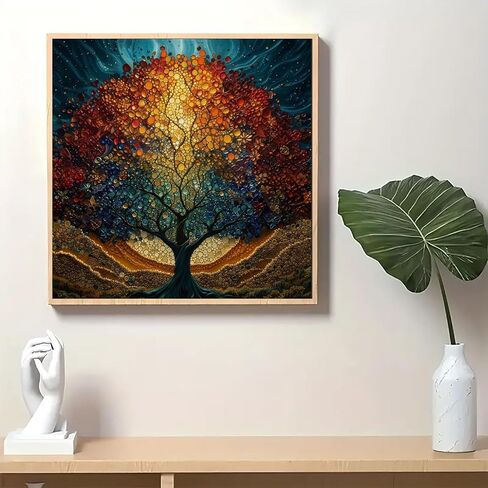 MOMDEDP Tree of Life Diamond Painting Kits for Adults,Full Drill Diamond Art Kits for Beginners,Round 5D DIY Diamond Dots Paintings, Diamonds Pictures Gem Art and Crafts Home Decor 12x12 Inch in Kuwait