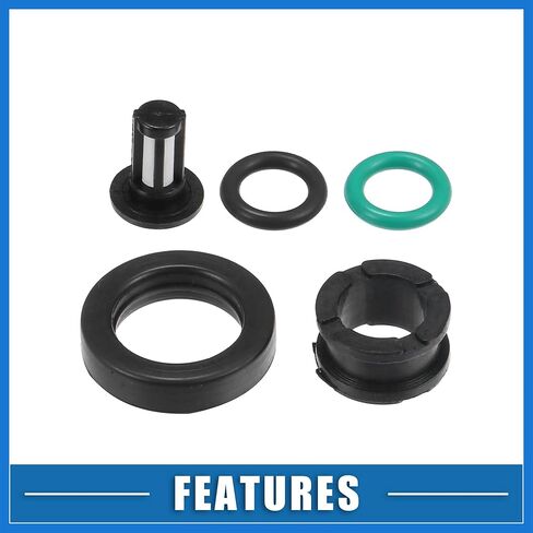 Fuel Injector O Rings Seals No.06164P8EA00 with Micro Filters Fuel Injector Repair Kit for Honda Odyssey Pilot 2001-2004 Rubber Black (Set of 6) Auto Accessories in Saudi Arabia