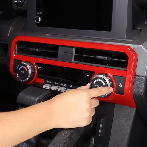 TOYCIDFG Center Console Air Vent Outlet Frame Cover Trim Compatible with Toyota Tacoma 2024 2025 2026 5Button Version, Car Interior Decoration Accessories (Red) in Kuwait