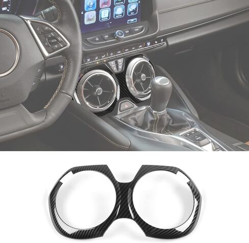 RT-TCZ Carbon Fiber Center Console Air Conditioner Outlet Vent Trim Cover Ring Interior Accessories for 2016-2022 Chevrolet Camaro in Kuwait