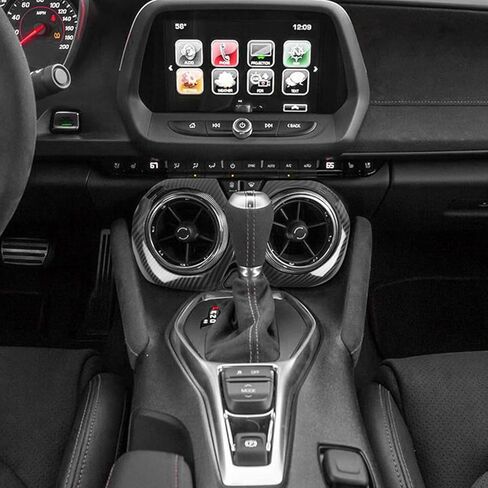 RT-TCZ Carbon Fiber Center Console Air Conditioner Outlet Vent Trim Cover Ring Interior Accessories for 2016-2022 Chevrolet Camaro in Kuwait