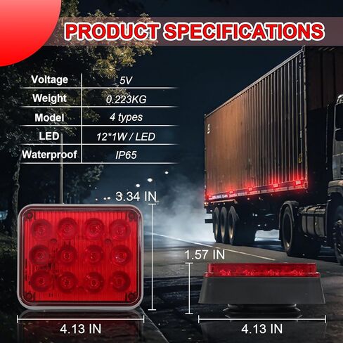 2PCS Red Magnetic Cube Strobe Lights, Rechargeable Portable High-Visibility Emergency Beacons Warning Lights with Multi-Mode & Waterproof for Trucks Vans Vehicles in Saudi Arabia