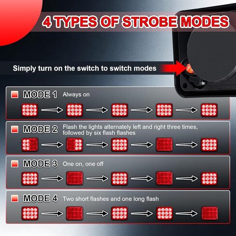 2PCS Red Magnetic Cube Strobe Lights, Rechargeable Portable High-Visibility Emergency Beacons Warning Lights with Multi-Mode & Waterproof for Trucks Vans Vehicles in Saudi Arabia
