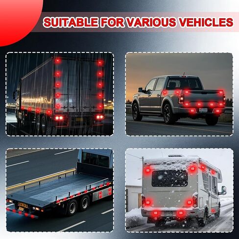 2PCS Red Magnetic Cube Strobe Lights, Rechargeable Portable High-Visibility Emergency Beacons Warning Lights with Multi-Mode & Waterproof for Trucks Vans Vehicles in Saudi Arabia