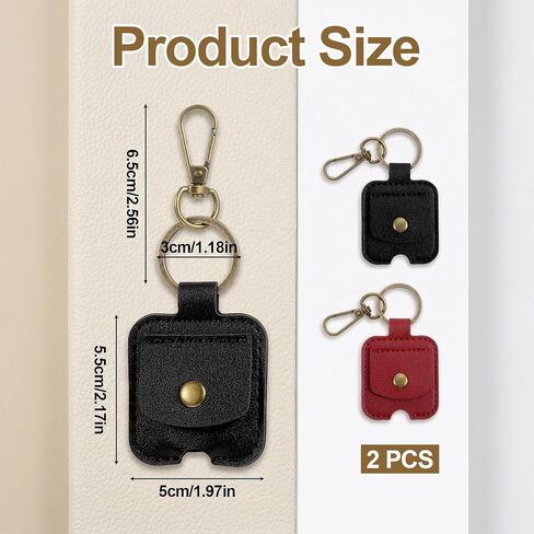 2 PCS Car Key Cover PU Leather Car Key Sleeve for Broken Cars Keys Loop Replacement Keychain Protector with Iron Ring for Women Men (Black, Burgundy) in Saudi Arabia