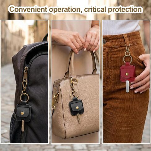 2 PCS Car Key Cover PU Leather Car Key Sleeve for Broken Cars Keys Loop Replacement Keychain Protector with Iron Ring for Women Men (Black, Burgundy) in Saudi Arabia