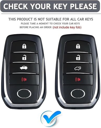 Compatible with Toyota Key Fob Cover with Keychain,Leather Car Key Fob Case for 2025 Grand Highlander Tacoma Corolla 4Runner Land Cruiser Crown Signia Sequoia 4 Buttons Smart Remote Key Accessories in Saudi Arabia