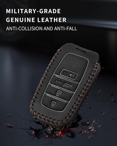 Compatible with Toyota Key Fob Cover with Keychain,Leather Car Key Fob Case for 2025 Grand Highlander Tacoma Corolla 4Runner Land Cruiser Crown Signia Sequoia 4 Buttons Smart Remote Key Accessories in Saudi Arabia
