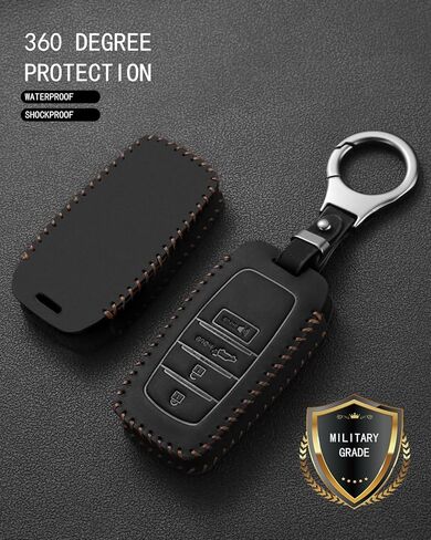 Compatible with Toyota Key Fob Cover with Keychain,Leather Car Key Fob Case for 2025 Grand Highlander Tacoma Corolla 4Runner Land Cruiser Crown Signia Sequoia 4 Buttons Smart Remote Key Accessories in Saudi Arabia